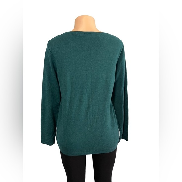 3/$30 🍂 Soft Surroundings Teal Pearl Embellished Knit Sweater - Picture 6 of 9